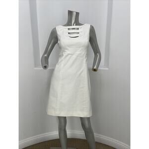 Eccoci Sleeveless Clemence  White Cotton Sheath Dress Size 0 NWT $198